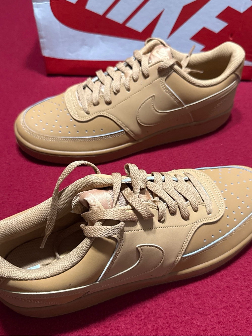 Nike Court Vision Low Flax Wheat Brown Men US 11.5 / Women 13 Sneakers